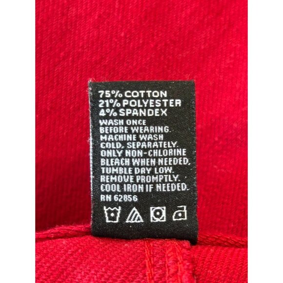 HUE Women's Ankle Length Denim Look Leggings in Deep Red - Sz S - Picture 4 of 4